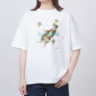 Yoru.MaruのIce cream party(cat) オーバーサイズTシャツ