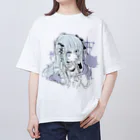 blossomの淡色青紫系女の子 オーバーサイズTシャツ