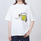 かんげんみつごの今宵も猫とビールが待っている Oversized T-Shirt