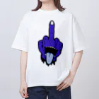 TRAVA design SHOPの挑発（青） オーバーサイズTシャツ