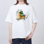 ゆきもちすとあのアフリカメダマカマキリ オーバーサイズTシャツ