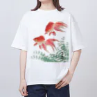 MUGEN ARTの二匹の金魚　小原古邨作品編集　日本のアートTシャツ＆グッズ オーバーサイズTシャツ