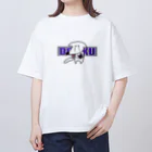 ワンチャンネコチャンのぶどうとワンチャン Oversized T-Shirt