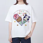 イラスト MONYAAT のズレぱんだちゃんのアイスクリームB Oversized T-Shirt