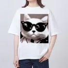 Connect Art SUZURI STOREのConnect Art 001 Cat オーバーサイズTシャツ