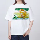 もふもふ♡けもっ娘村　(摩耶夕湖)の釣り吉お稲荷ちゃんと河童の河姫ちゃん Oversized T-Shirt