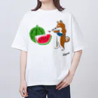 しっぽ堂のSUMMER柴犬 オーバーサイズTシャツ