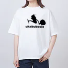 ukabuboshioの浮かぶぼしおリール黒 オーバーサイズTシャツ