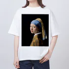 世界美術商店の真珠の耳飾りの少女 / Girl with a Pearl Earring Oversized T-Shirt