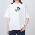 Spirit of 和のかえるとアジサイ オーバーサイズTシャツ