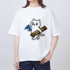 ヒヨッコ堂の大工ネコ Oversized T-Shirt