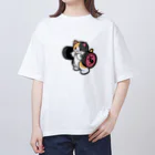 きんにく村SHOPのばーべるニャンコ（三毛猫ver.） Oversized T-Shirt