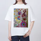 P R A Y .の鳥と花のよろこび オーバーサイズTシャツ