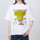 星ムー子のみぎからひだりへすどおり オーバーサイズTシャツ