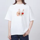 .°ஐ.*まりる°ஐ.*のレッドカードうさぎ オーバーサイズTシャツ