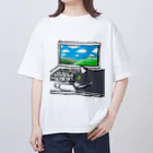 9livesworkのレンタル猫の手（風景） オーバーサイズTシャツ