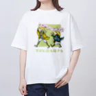 GOODS SHOP【そぞろな小窓】 SUZURI店の[ロゴ入]【ぎがと花も団子も】《若菜》 オーバーサイズTシャツ