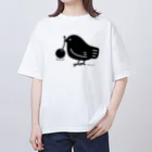 イラスト MONYAAT のみつぐトリ黒 Oversized T-Shirt