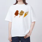 ゆきの絵です。のアイスキャンディーとソフトクリーム オーバーサイズTシャツ