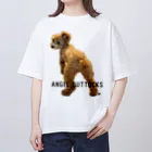 ML HOUSEの犬のおしり前面印刷(黒文字) オーバーサイズTシャツ