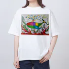 suuのカラフルくじら オーバーサイズTシャツ