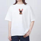 sweetsmailstudioの3Dイラスト　フレンチブルドック Oversized T-Shirt