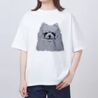 greetenのポメラニアン　アート犬 Oversized T-Shirt