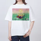 ハッピースマイルの神様の乗り物 Oversized T-Shirt