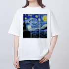 art-LaboのSquare ゴッホ 【世界の名画】 星月夜 ポスト印象派 絵画 美術 art オーバーサイズTシャツ