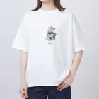 とある丸眼鏡の描き散らしのTEA_透明 Oversized T-Shirt