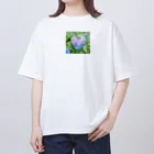GRASPの紫陽花 ハート オーバーサイズTシャツ