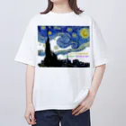 art-Laboのゴッホ 【世界の名画】 星月夜 アレンジ ポスト印象派 絵画 美術 art van Gogh Oversized T-Shirt