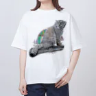 NASU_anikinshopのマヌルネコ 見返りボル オーバーサイズTシャツ