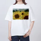米農家の絵描きのひまわり畑 オーバーサイズTシャツ