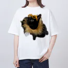 いくママ 猫との毎日のパリピイクラ オーバーサイズTシャツ