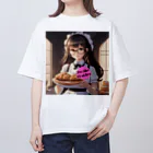 Jimiko Maiden (ジミコメイデン)の【Jimiko Maiden】パンとメイドさん オーバーサイズTシャツ