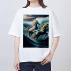 brand-new-cat-worldの大海原の勝負 Oversized T-Shirt