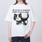 minminのハチワレうおざねこ オーバーサイズTシャツ