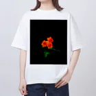 flower_design_hiroの元気と健やかさを与えてくれるオレンジ色のバラグッズ オーバーサイズTシャツ