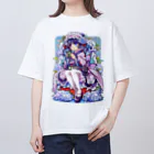 月蝕ざっか店＠SUZURIの君は紫陽花-Ms.Hydrangea☂️ - A オーバーサイズTシャツ