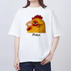 とっしー 噂音トシの鶏 Chikin テキストロゴ有 Oversized T-Shirt