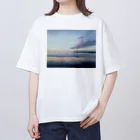 yumik0zai_shopの夕焼け_屏風ヶ浦 オーバーサイズTシャツ