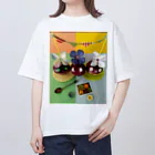 deuxcafeの紫玉ねぎちゃんたちの女子会 Oversized T-Shirt