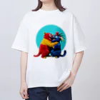 ソワソワのポカポカ_シアン オーバーサイズTシャツ