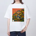 マツキー画ショツプ  good dayのマッキーアート（招き猫）ピリカ Oversized T-Shirt