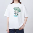 ふぅのパンダと雨の日 オーバーサイズTシャツ