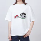 奈良のすごいタオル屋さん ときどき猫の金魚と副店長 オーバーサイズTシャツ