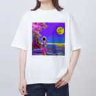 おもしろTシャツ屋さん YUTTARIの月シリーズ　② Oversized T-Shirt