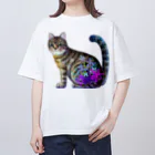 yucca-ticcaの猫 キジトラ オーバーサイズTシャツ