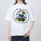 猫虫型未確認生物侵略基地スズリ支部の宇宙を支えるいもむしねこ Oversized T-Shirt